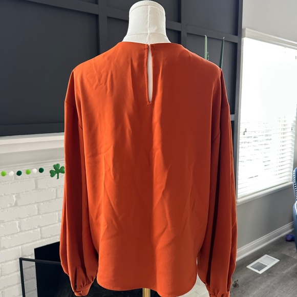 Express Orange/Brown Blouse - Picture 3 of 4